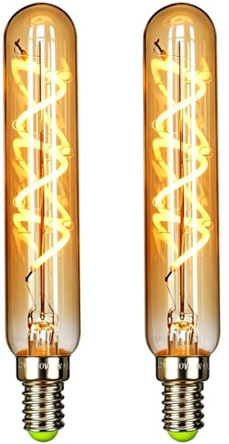 Tianfan 2er-Pack Led-Glühbirnen Vintage Led Filament Glühbirne 3W Dimmbar 2000Kelvin Kleine Röhre E14 Basis Dekorative Edison-Birnen
