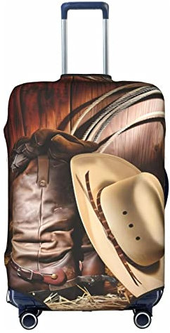Cowboy Schwarze Hut Westernstiefel Trolley Reisekoffer Schutz =>> Hohe Elastizität mit Reißverschluss X-Large Anwendbare 45-81 cm Trolley Case