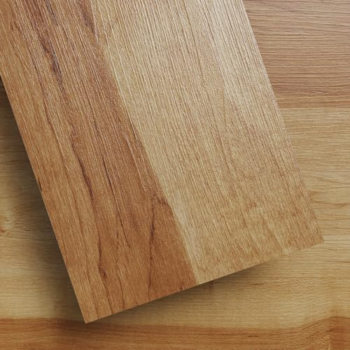 FLOREXP Vinyl Bodenbelag - Lino Bodenbelag mit Ahorn Eiche,Abziehbare und klebbare Bodenfliesen,2.0mm 18 Stück Wasserdicht,für Küche Bad (2.51m², Ahorn Eiche)