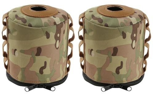 YARNOW 2stücke Outdoor Camping Gas Tank Schutz Hülle Aus Oxford Anti-kollisions Und Anti-fall Aufbewahrungstasche Für Gasflasche Im Freien Camouflage Große Flache