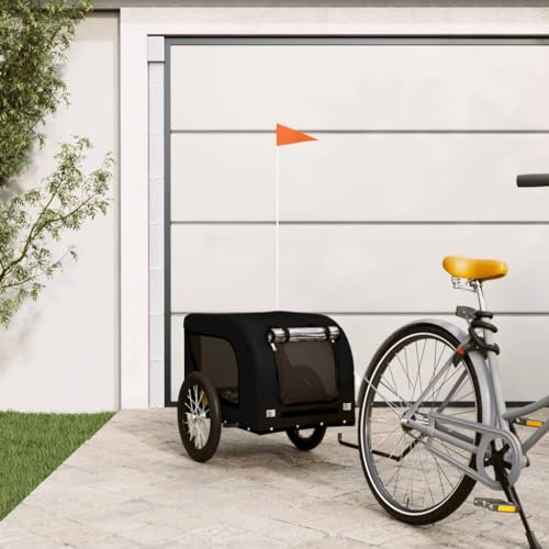ZEYUAN Fahrradanhänger Hunde Schwarz Oxford-Gewebe und Eisen, Fahrrad Anhänger, Lastenanhänger, Handwagen, Fahrrad-lastenanhänger, Lastenfahrrad 94003