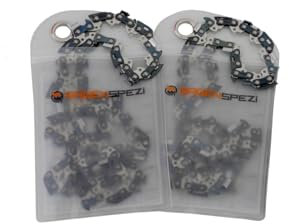 SÄGENSPEZI Set 2x Sägekette 1/4“ 1,3 mm 85 TG Halbmeißel Kettenkonfigurator Ersatzkette passend für fast alle Kettensägen-Modelle