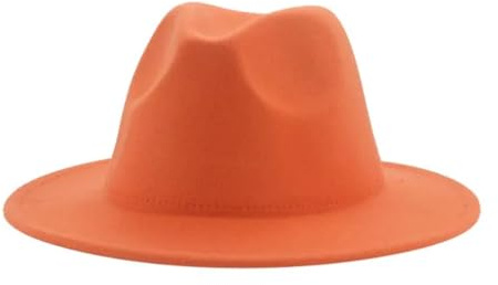 SOYNIA Fedora Trilby Filzhut Hut Hut Damen Hut Mann Hüte Für Frauen Mode Hochzeit Dekorieren Kamel Panama Kappe 60-62 cm (XL) Orange