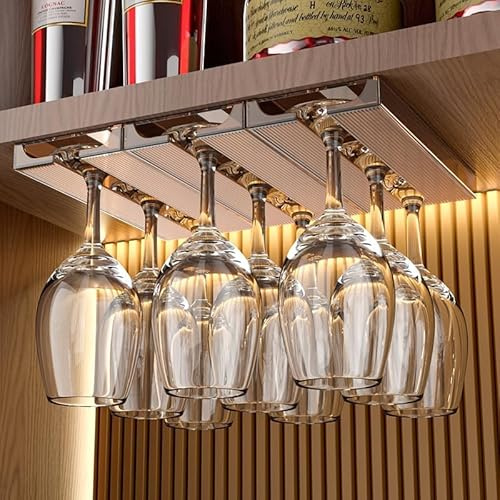 Wine Glass Holder, Semi-transparent Wine Glass Rack Under Cabinet, 4 Pack