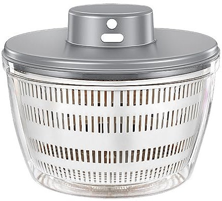Vegetables Washer Dryer, 4L Large Capacity Fruit Vegetable Strainer Spinner, USB Electric Salad Lettuce Spinner, Fruits Vegetable Washer Dryer, for Salad, Lettuce, Vegetables(Color:Grey)