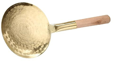 Mikinona Mestolo Cucina in Rame e Cucchiaio Scavino Ergonomico Antiruggine Per Servire Tofu e Zuppe Accessorio Multiuso Resistente e Confortevole