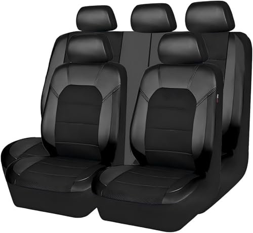 Yssayzp Autositzbezüge für VW Golf B5 B6 B7 B8 SE ID4 Bora EOS UP Caddy Jetta 2000-2023 2024, Leder Wasserdicht Bequem Autositzbezüge Sitzschoner Innenraum Zubehör, Full Set Sitzbezug, Auto Zubehör