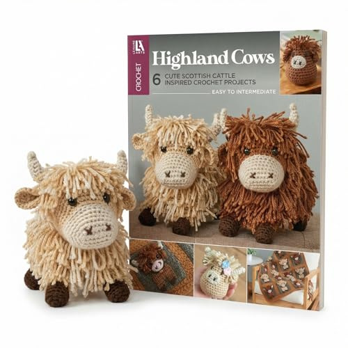 Leisure Arts Highland Cows Crochet Book – Delightful Crochet Amigurumi Pattern Books Featuring Adorable Highland Cows, Perfect Animals Pattern Book for Crafters