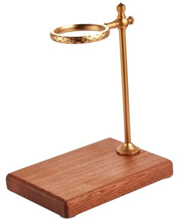 F Fityle Übergießständer, Kaffeetropfhalter für Kaffeestationen, dekoratives, höhenverstellbares Kaffeemaschinenteil aus Holz für Kaffeeliebhaber, Kupfer