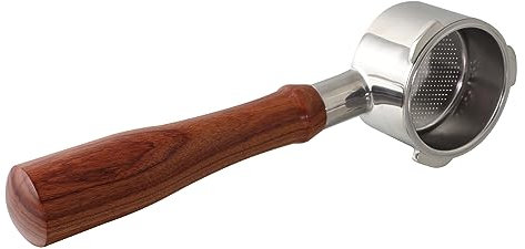 CAPFEI Bottomless Portafilter 51 mm for Casabrews CM5418/Cecotec Power Espresso 20 with 3 Ears 4 mm Thick and Wooden Handle