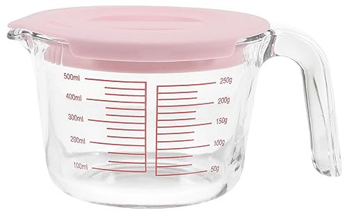 Cabilock Messbecher Aus Glas Mit Großem Fassungsvermögen Für Die Küche Mit Deckel Hitzebeständig Stoßfest Für Teedosen