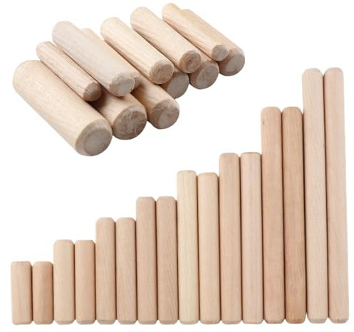 HSTWODE 100 Stück Accessories Holzdübel (für alle Holzrunddübelverbindungen, Zubehör Bohrmaschine),eisstiele holz (12*60)