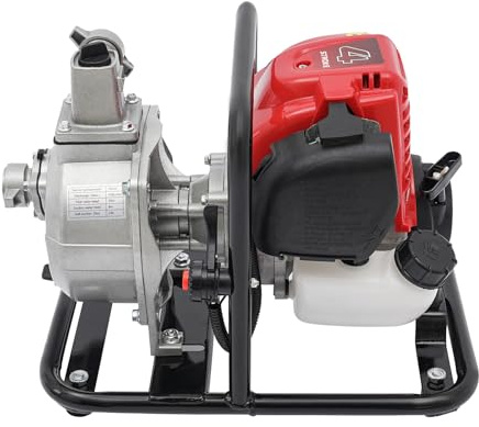 WooDerson Bomba de agua de gasolina, bomba de agua de gasolina de 4 tiempos, autocebante, 1,2 kW, 8500 rpm, bomba de agua portátil para estanque de gasolina