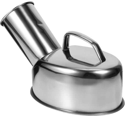 Glixoft Urinoirs en Acier Inoxydable pour Hommes Bouteille D'urinoir De 1200 Bouteilles De, Récipient De Collecte D'urine D'urinoir avec Poignée pour Hôpital, Incontinence,