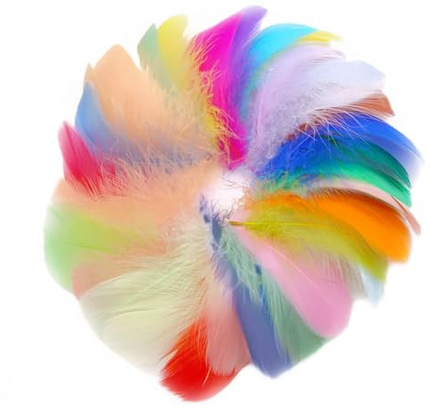 Debbery 150PCS Feathers for Crafts, 5-8cm Colorful Feathers in Bulk, Suitable for DIY Dream Catcher, Box Filling Decoration, Wedding, Home, Party Decoration
