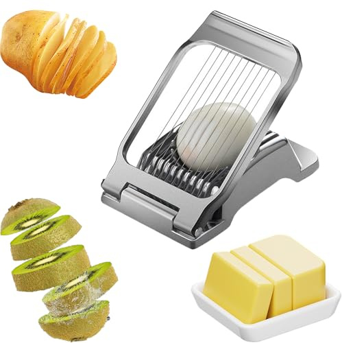 Eierschneider aus rostfreiem Stahl Professioneller Eiertrenner Eierschneider geschirrspülerfest robust, Geeignet für Eier, Kartoffeln, Erdbeeren und weiche Lebensmittel.