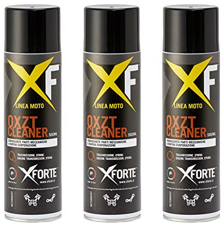 XFORTE OXZT Cleaner 500 ml: Pulizia Profonda e Veloce per Catene Moto e Componenti O-Ring Sgrassante Catena Moto Alta Pressione. (Kit, 3)