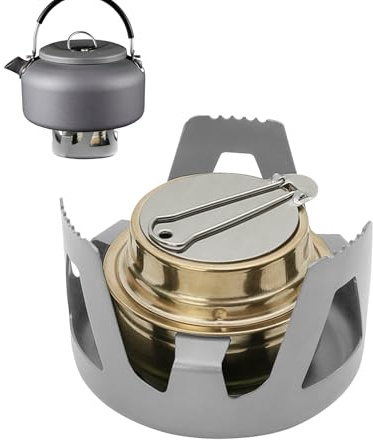 Rrlihjgu Hornillo de Alcohol Camping | Quemador portátil al aire libre Mini para Alcohol | Estufa portátil compacta para Camping Senderismo Trekking Picnic y Actividades al aire libre