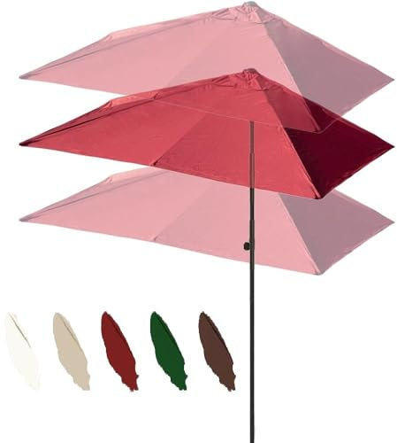 OPOLDBDMAC Parasol De Jardin Extérieur Demi-Parasol De Jardin À Hauteur Réglable Inclinable 1/2 Parasol D’ombrage Rectangulaire pour Balcon, Jardin, Cour, Porche, Mur(Burgundy)