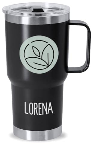 DEREGALOOS Taza Térmica Personalizable con Foto y Nombre. Termo Personalizado. Acero Inoxidable Reciclado. Doble Pared 600ml. Regalo para Pareja, Amigos. Ideal para Oficina, Gimnasio (Negro)