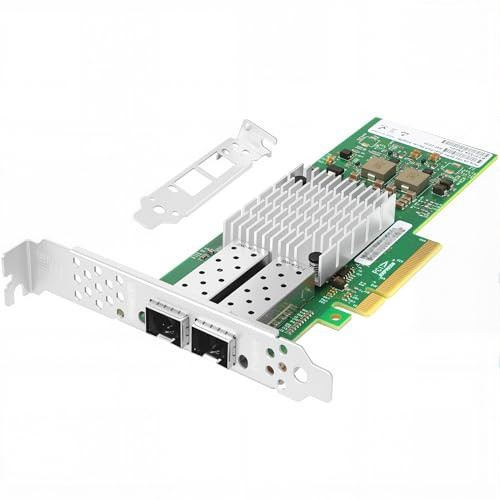 Vogzone Tarjeta NIC de 10 GbE para Mellanox MCX312B-XCCT, PCIe 3.0 x8 10 Gb Ethernet NIC con chipset Mellanox ConnectX-3, tarjeta de red SFP+ dual