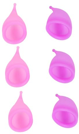 DECOMELODY 6 Stück Silikon Menstruationstassen aus Hautfreundlichem Weichem Material Auslaufsicherer Periodenbecher für Frauen Wiederverwendbar für Schwimmen Wandern und Übernachtung