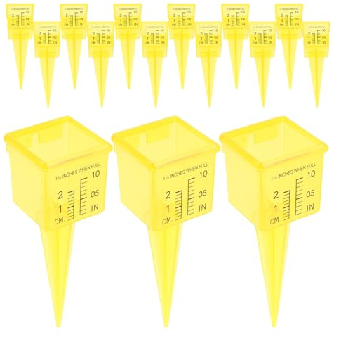 AKOOSY 15 Pièces Pluviomètre Jardin Plastique Large Ouverture Mesure Pluie pour Pelouse Clôture et Jardin Extérieur Résistant Aux Intempéries Lecture Facile