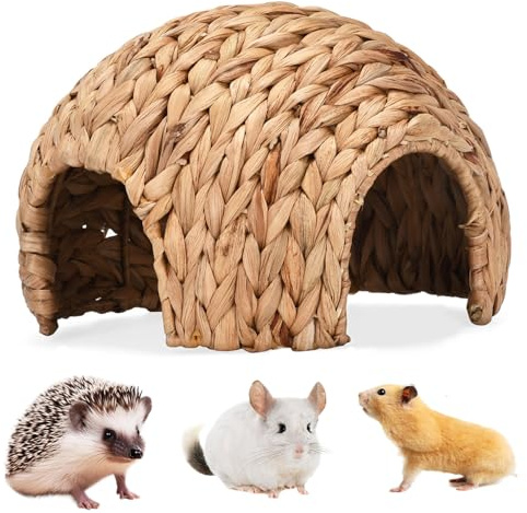 Whyzsjnclg gömställe för marsvinshus, naturligt gräs gömställe, kreativ säker koja, bekväma kaninhus och gömställen, kaninhus för lek, hus och gömställen för daglig användning