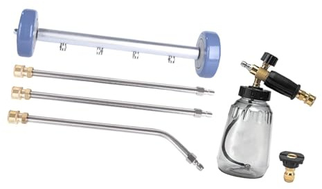 MagiDeal Nettoyeur haute pression pour châssis avec rallonges, balai à eau et à mousse pour abords de piscine, allées et trottoirs, without K Connector