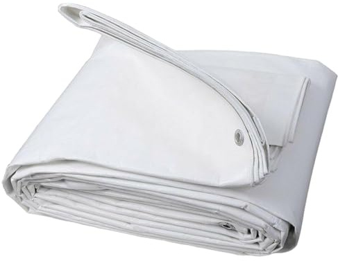 3S SuperSamaStore Telo Impermeabile Occhiellato, Telone per Copertura Esterni, Resistente, per Giardino, Gazebo, Tendone, Telo Tenda Impermeabile, 120 Grammi/Metro Quadro, 4 x 6 Metri, Bianco