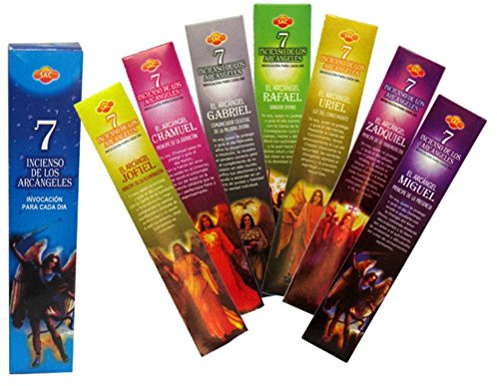 Incienso de los Siete Arcangeles 12 cajas x 7 paquetes de 5 varillas que hacen un total de 420 varillas