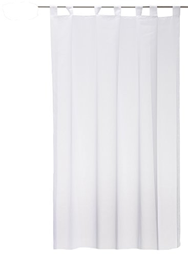 Haus und Deko Gardine weiß mit Schlaufen transparent 300 x 145 cm Emotion Organza Vorhang beschwertem Abschluß Voile Schlaufengardine