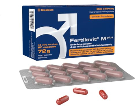Fertilovit M Plus | Fertilidad y Formación de Espermatozoides | Vitaminas para la Concepción Masculina | Clínicamente Probado, Patentado para la Fertilidad | 90 Cápsulas