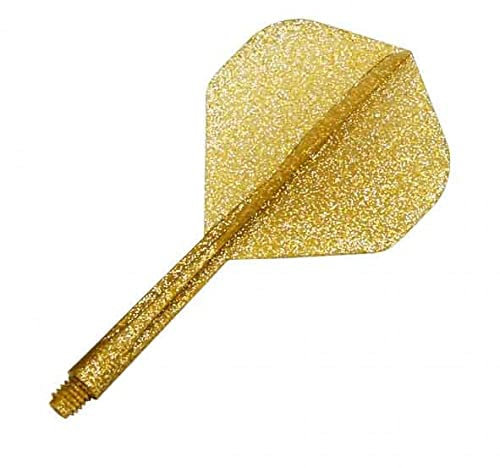 Condor LAME Glitter Dart Flight & Shaft System Standard Shape Short Gold - Integrierter einteiliger Flight, Durable Molded Dart Flights, Professionelles Dartzubehör