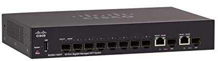 Commutateur géré Cisco SG350-10SFP, Combine 10 Ports Gigabit Ethernet (GbE) et 8 connecteurs SFP et 2 Ports SFP Gigabit Ethernet, Protection à Vie limitée (SG350-10SFP-K9-EU)