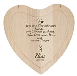 Elasto - Tagliere personalizzato per battesimo, con incisione per battesimo, in legno con nome e scritta in lingua inglese Battesimo, 28 x 28 x 1 cm