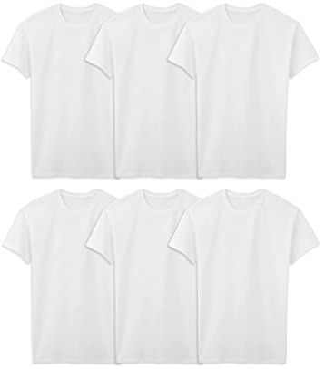 Fruit of the Loom Men's 3XL Eversoft Cotton Stay Tucked V-Neck T-Shirt, Tall Man-6 Pack White