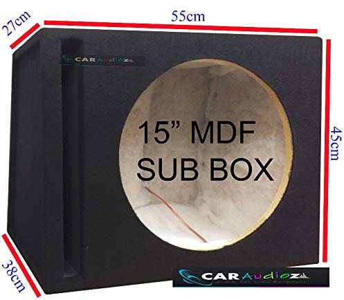 15 38cm Slot Ported Black Car Sub woofer MDF Box Bass Enclosure Pioneer Alpine