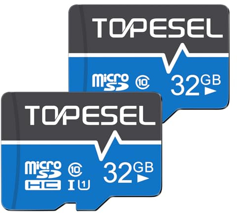 TOPESEL 32GB Micro SD Card 2 Pack Memory Cards Micro SDHC UHS-I TF Card Class 10 for Camera/Drone/Dash Cam(2 Pack U1 32GB)