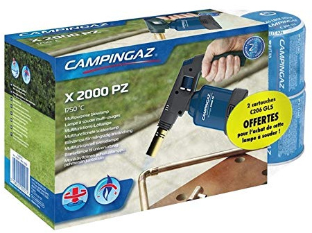 CAMPINGAZ X 2000 PZ – Brenner – Blau (Haupt), Gold – Metall, Kunststoff – 1750 °C – 1,40 Stunden – Kopf nach dem Vorwärmen – Promo
