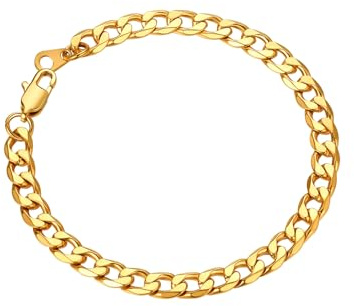ChainsPro Mens Bracelets Gold Stainless Steel Bracelet Cuban Link Bracelet Mens Bracelets Hip Hop Gold Chain Bracelet