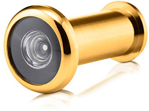 XFORT® Polished Brass Door Viewer, Wide Angle Door Spy Hole, Security Spy Hole for Front Door, Peep Holes for Doors, Door Peephole, Peep Hole, Door Spyhole, Door Viewers for Safety