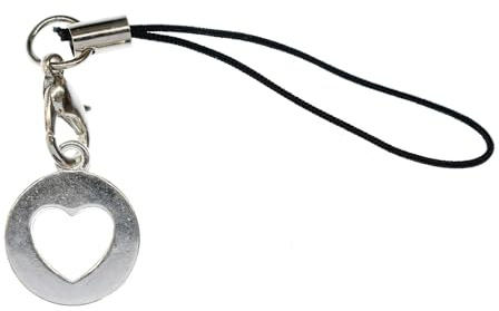 Miniblings Herz Handyanhänger Anhänger Liebe Valentinstag silber Kreis 15mm | zum Kombinieren, in Berlin montiert, liebevoll zusammengesetzt
