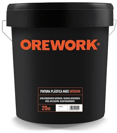 Orework Pintura plástica blanco mate para interior - 20 kg