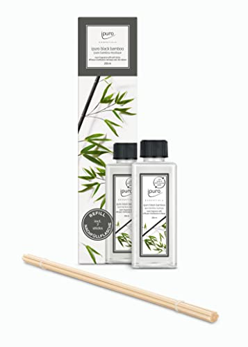 ipuro black bamboo - preiswerter Raumduft Nachfüller mit grünen & holzigen Noten - Duftöl Refill Duftstäbchen - Diffuser Nachfüllflasche 200ml - inkl Duft-Sticks, (1 er Pack)