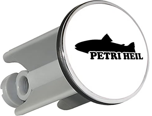 Huuraa Waschbeckenstöpsel Petri Heil Fischergruß Geschenk 4cm für Waschbecken Abflussstopfen Petri Heil Geschenkidee
