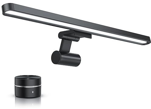 CSL-Computer Monitor Lampe LED dimmbar mit 8 Helligkeits und 3 Farbstufen, USB Monitorlampe mit asymmetrischer Abstrahlcharakteristik, blendfreie Ausleuchtung