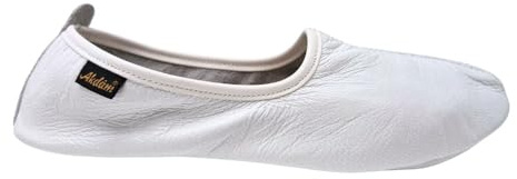 Akdam Pantofole da donna in pelle bianca pura tradizionale Babouche scarpe da casa mocassino Tawaf messa a terra, bianco, 40 EU