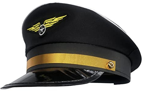 STOBOK Kapitänshut Für Kinder - Schwarzer Hut - Polyester - 25x18x13 cm - Pilotenmütze - Cosplay & Halloween - Kinder & Männer