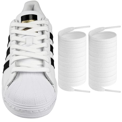 Endoto Cordones para Adidas Superstars Shoe Laces Shoelaces | 8MM Planos Cordón | Material: Poliéster